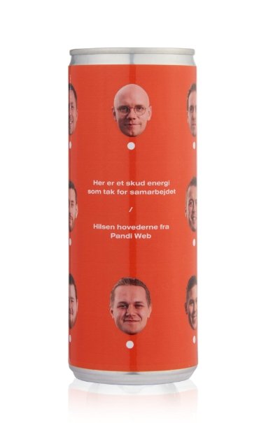 Energidrik med eget logo 250 ml. - med sukker. 