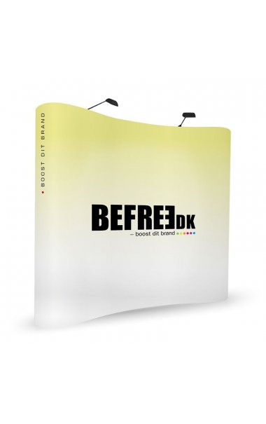 POPUP WALL CURVED<br>B 270 x 225 cm.