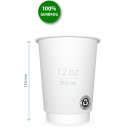 Dobbeltsidet papkrus med logo - 12 oz P2P