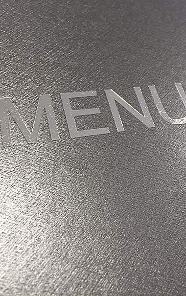 Menukort | Gr� titan look bred model