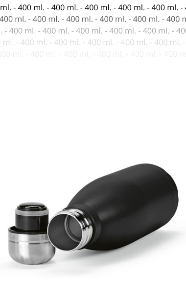 THERMOFLASKE 400 ml. SORT Genanvendt rustfri st�l - Med eller uden eget logo
