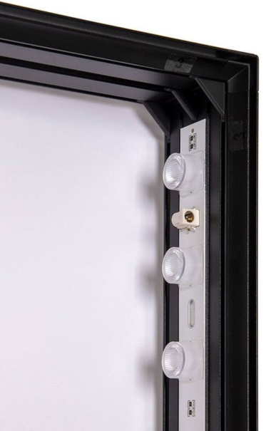 SORT // DOBBELTSIDET - 100x200 cm. - Brightbox LED 