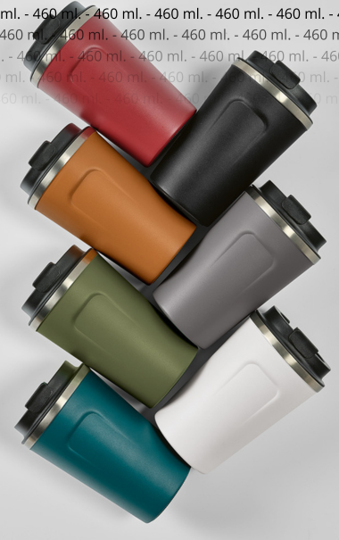 Thermo kop med logo 460 ml. RECYCLED rustfri stl