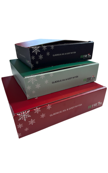 Gavekasser med EGET logo - Strrelse LARGE // 2,6 Kg. - 3 forskellige variant indhold.