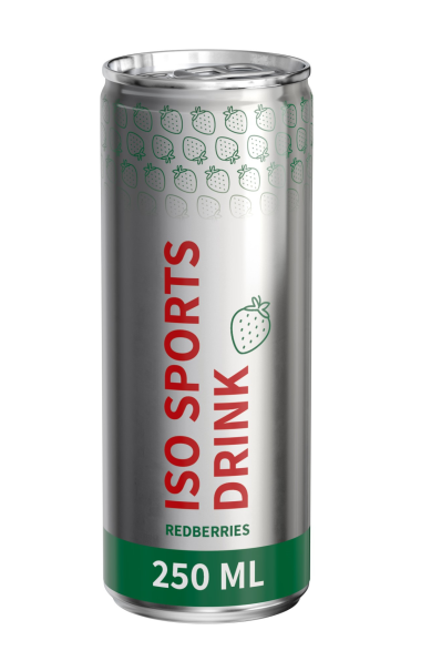 ISO sport REDBERRIES FULLSLEEVE TRANSPARENT BLANK label 250 ml. 