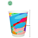 Dobbeltsidet papkrus med logo - 12 oz P2P