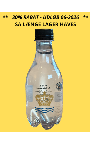 Logovand H2O LUX 33 cl i klar flaske uden brus (CO2 neutral)